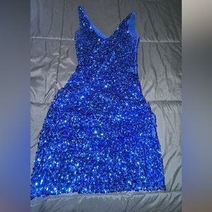 Blue glittery dress
